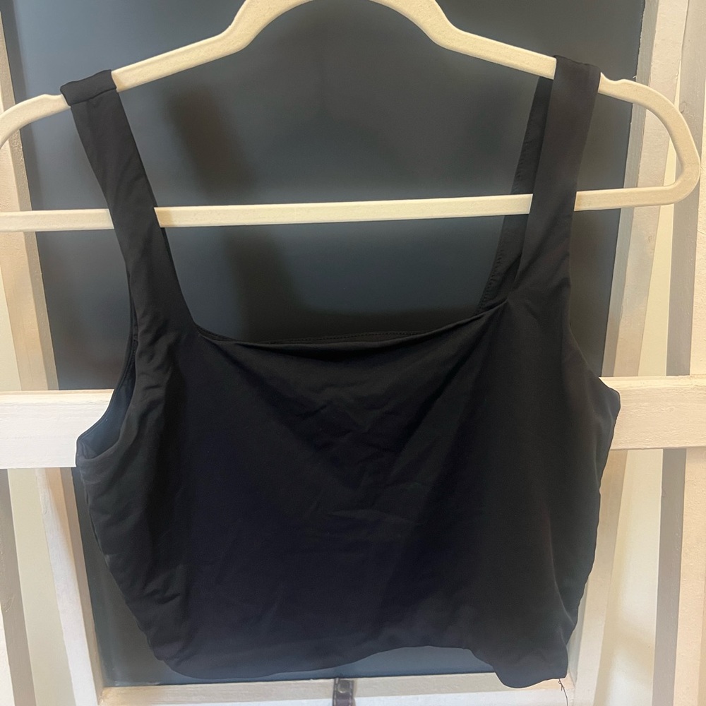 Black Square Neck Tank Top